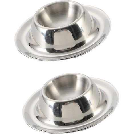 Supports à œufs en acier inoxydable, lot de 2, adaptés pour présenter les œufs durs sur la table au petit-déjeuner. (1/5)