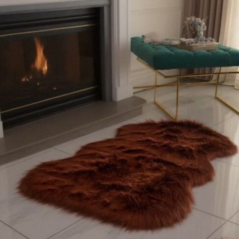Coussin Siège Fausse Peau Mouton Doux 60x90 cm Décoration Contemporaine Canapé Chaise Terrasse Intérieur Extérieur (1/4)
