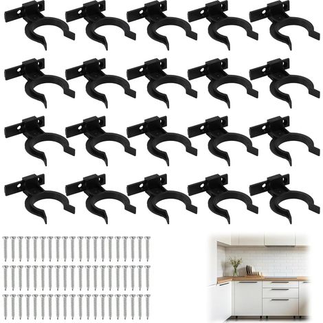 20 Kitchen Plinth Fixing Clips with 60 Screws, Clips for Plinth and Furniture Base, Compatible with 32-36mm Legs, for Kitchen, Cabinet, Bed, Table and Sofa (1/5)