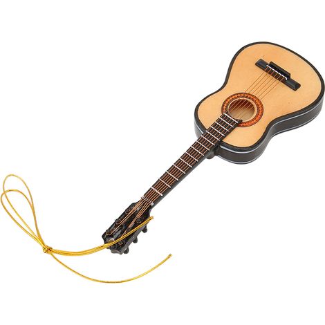 Décorations miniatures en bois en forme de guitare, idéales pour les sapins de Noël, les salons et les bureaux. (1/5)