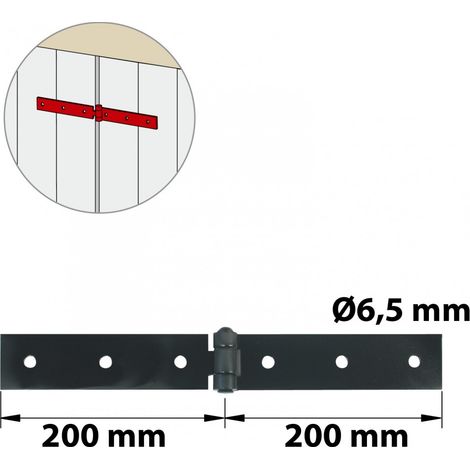Stabiles Stahlscharnier für Klappläden, L.40 x B.300 mm AFBAT (1/2)
