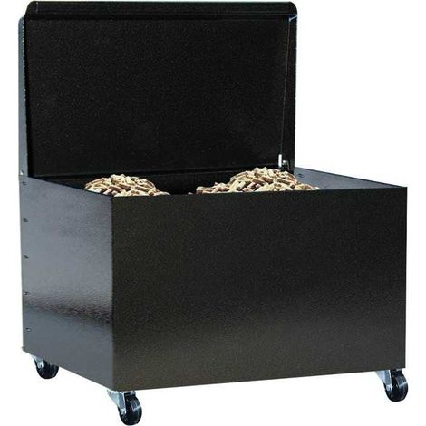 Vigor 9918810 Portapellet Acciaio Chiuso con Ruote 50x43x57 cm coperchio incernierato