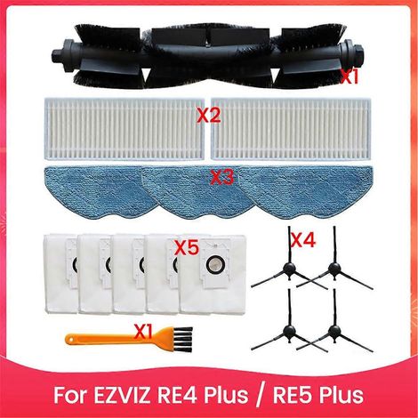 Für EZVIZ RE4 Plus / RE5 Plus Hauptseitenbürste HEPA-Filter Wischer Staubbeutel Saugroboter P