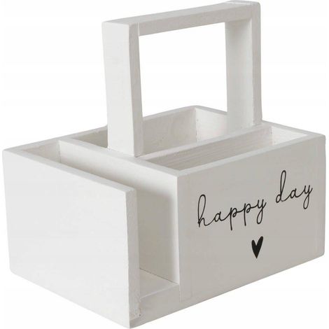 Organizador Orion Happy Day blanco en madera de pino (1/3)