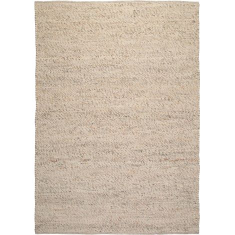 Tapis en laine ivoire tissé main réversible - 150 x 80 cm (1/3)