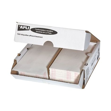 Etiquette affranchissement 2 de front 175 x 45 mm Apli Agipa blanche - Boîte de 1000 (1/2)