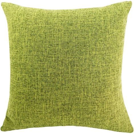 ZOLGINAH Fodere per cuscini decorativi in cotone e lino tinta unita per camera da letto, soggiorno, divano, arredamento casa, federe quadrate invisibili con cerniera, verde, 70x70 cm (1/5)