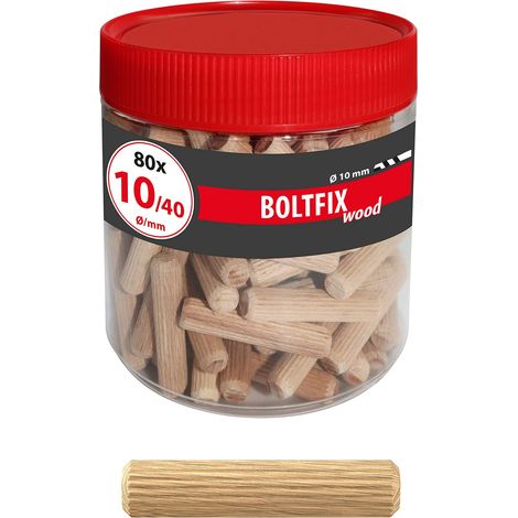 tassello di legno Boltfix wood 10x40 mm, tassello ondulato in faggio massiccio, 80 pz, 015200181 (1/5)