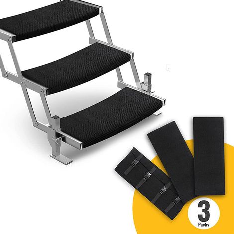 Wohnmobil Trittstufen Fußmatte,45x46cm Schnallenverschluss Verstellbare Teppich Trittstufe Wohnmobil,Wohnmobil Gadgets und Wohnmobil Zubehör für 18-24cm Tiefe Wohnmobil Trittstufen 3pcs