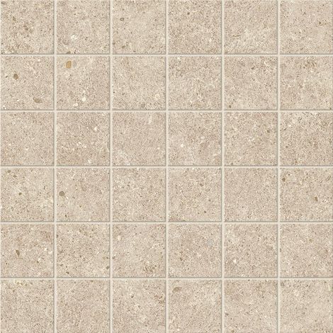 Mosaïque effet Pierre Calcaire Beige Sable 4,8x4,8 cm Quadra 30x30x0,9 cm Mat Domella - Sol et mur intérieur (vendu par carton de 0,9 m²) - RO'MA CARRELAGE