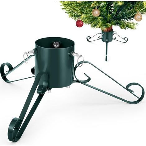 53CM Métal Support de Sapin de Noël, Robuste Pieds de Sapin de Noël Base de Support de Remplacement avec Vis Moletée Convient pour 3,5CM à 9CM Mât, 120CM à 250CM Sapin Artificiel (1/5)