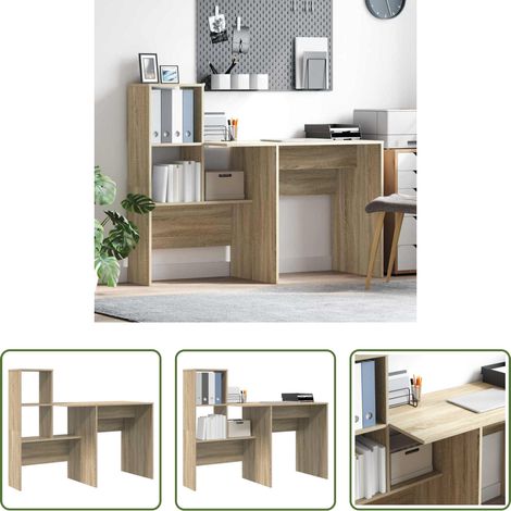 Bureau moderne - Bureau Chêne Sonoma 131,5 x 50 x 106,5 cm Bois d'ingénierie (1/5)