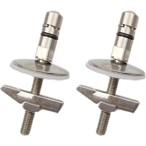 Lot de 2 charnières de fixation pour siège de toilette, support de fixation de charnière de couvercle de toilette en acier inoxydable, M6 x 71,5 mm (1/5)