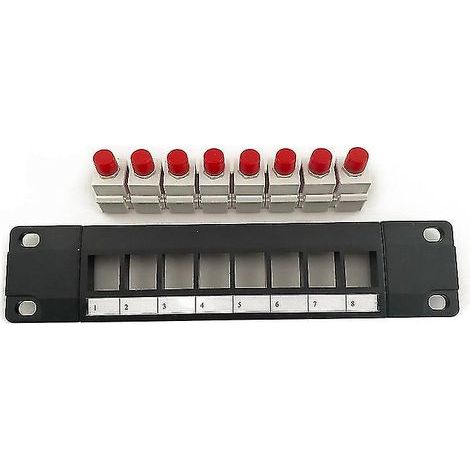 Adaptateur RJ45 à 8 ports pour panneau de brassage fibre optique FC droit (1/4)