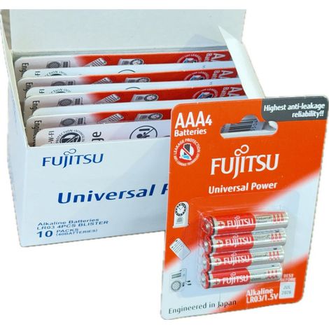 Lot de 40 piles alcaline LR06 AA 1.5V (Date 07-2026) soit 10 blisters de 4 FUJITSU