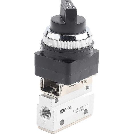 MOV-01 Vanne pneumatique mécanique à 2 positions et 2 voies G1/8 à commande manuelle (1/4)