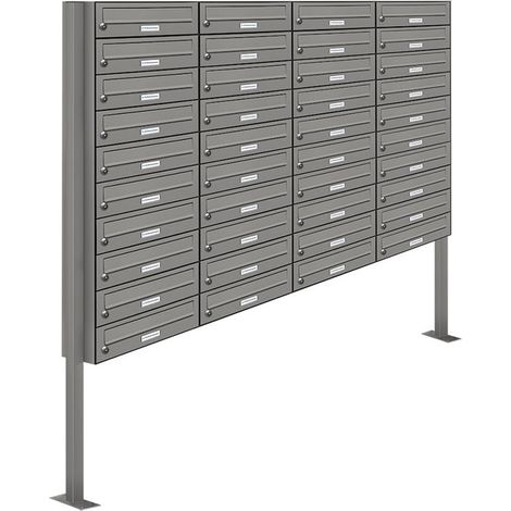 40er Premium Standbriefkasten  RAL 9007 freistehend Postkasten Ständer 4x10 (1/5)