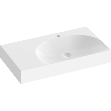 Ravak Lite - Lavabo 80x45 cm, senza troppopieno, foro per miscelatore, bianco XJXL1280001 (1/3)