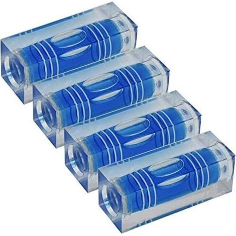 BUNTHAUS CSPARKV Lot de 4 mini niveaux à bulle haute précision à trois lignes - 40 x 15 x 15 mm - Bleu (1/4)