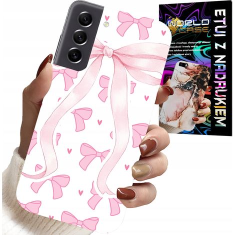 Custodia per Samsung Galaxy S22 Plus - Nastri rosa con motivi alla moda (1/5)
