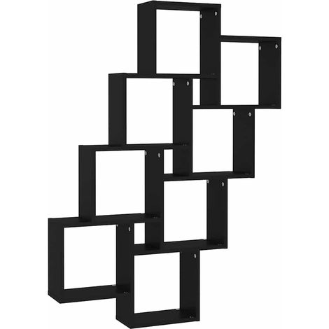 Maison Exclusive - Würfelregal Schwarz 90x15x119 cm Holzwerkstoff (1/5)
