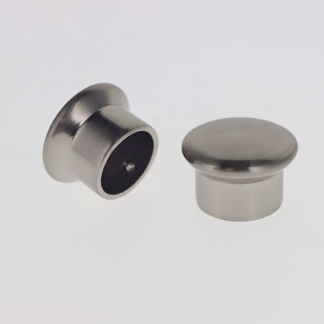 Lot de 2 Embouts Chapeau pour tringles à rideaux de Diam. 20mm en Nickel Mat - BOULET