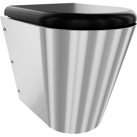 KWC AR T-WC, CAMPUS, Edelstahl, wandhängend,  360x456x500 mm, S. bodenlang, Sitz schw