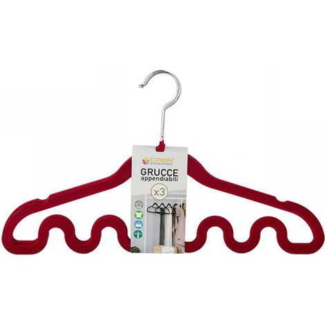 TrAdE Shop Traesio - Set 3 Grucce Appendiabiti Fashion Onde Magiche Colorate Shirt Accessori 5 Slot - (1/2)