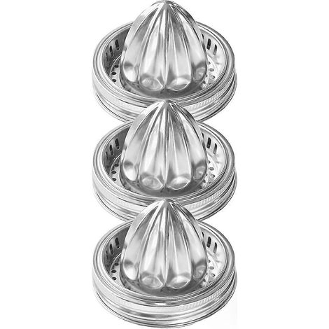 Ensemble de 3 couvercles pour bocaux à jus, presse-agrumes manuel en acier inoxydable 304 pour bocaux à large ouverture de 86 mm (1/5)