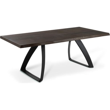 Mesa de roble termococido con patas negras 100x200x76h cm (1/2)