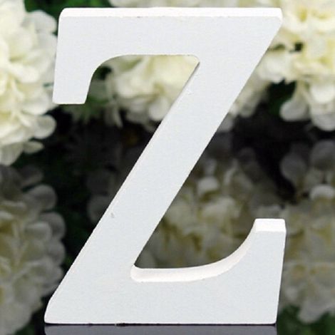 TrAdE Shop Traesio - Lettera Z In Legno Bianco 11cm Decorazione Confettata Matrimoni Promessa Wedding -