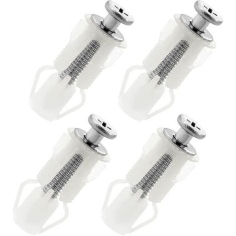 BUNTHAUS Kit de charnière et de fixation pour abattant de toilette 4 pièces, y compris les vis pour le remplacement des abattants de toilette (1/5)