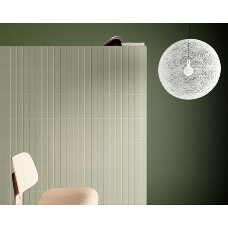 Carrelage mural faïence effet relief RYTHM 20x5cm 20x5cm Tansy green - Mat - boîte de 0.50 m2 20 x 5 cm Tansy green - Mat - boîte de 0.60 m2