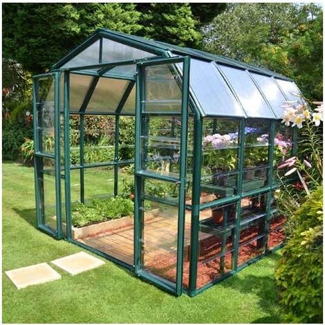 Serre de jardin en polycarbonate Rion Grand Gardener 7,04 m², Ancrage au sol Non