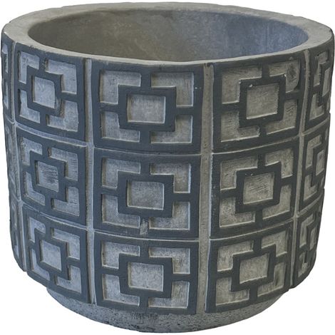 Cache pot en ciment - Gris foncé (1/2)