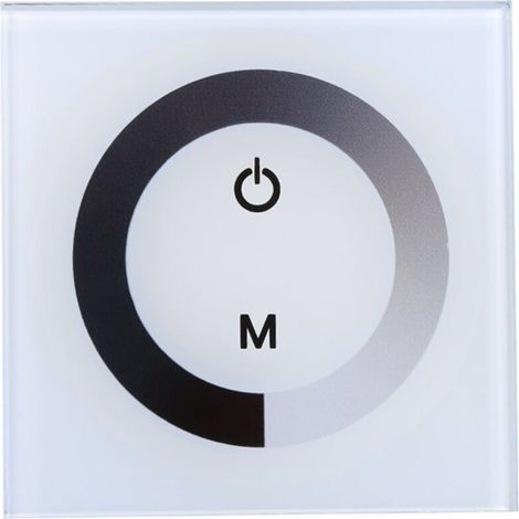 Touch Panel Wall Dimmer Controller, Single Color Touch Panel Wall Dimmer Controller, DC 12V-24V LED Strip Light (White)