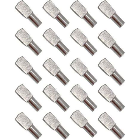 20Pcs Taquet Etagere, XU, Support d'Étagère Étagère Broches Cheville Etagere Supports de Plaque en Métal Nickelé pour Armoire Bureau Accessoires - 5mm19mm - KZQ