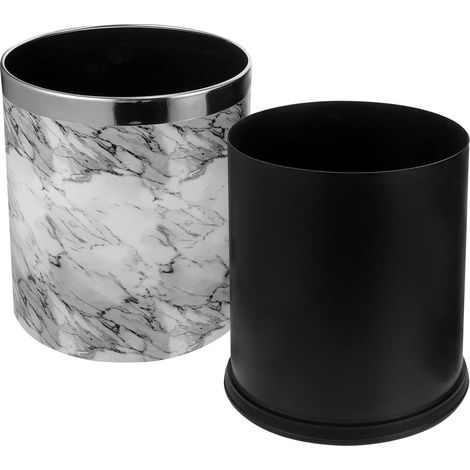 Abfalleimer mit Marmor Design aus Kunststoff für Zuhause