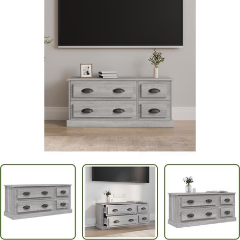 vidaXL Stauraum - TV-Schrank Grau Sonoma 100x35,5x45 cm Holzwerkstoff (1/5)