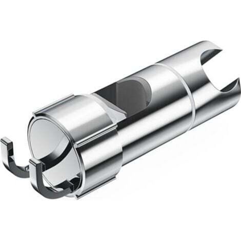 Verstellbare Duschhalterung mit 2 Haken, universelle Duschkopfhalterung für 18-25 mm Duschstangen, verchromte ABS-Handbrausehalterung, einfache Montage