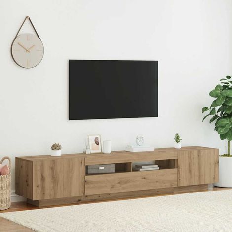 TV-Schrank mit LED-Leuchten Artisan-Eiche 200x35x40 cm