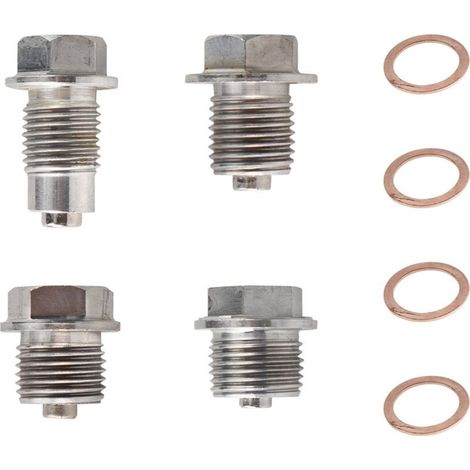 Bouchon de vidange d'huile magnétique M14 1.5, bouchon en acier inoxydable avec joint en cuivre, pièce de voiture argentée (1/5)