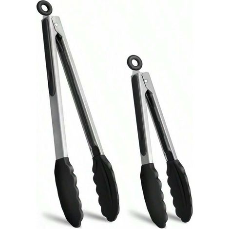 Pinces de cuisine en acier inoxydable de haute qualité avec embouts en silicone, lot de 2, 22,9 cm et 30,5 cm (1/5)
