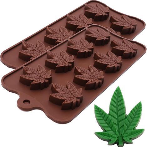 Moule en Silicone Double Face pour Feuilles de Cannabis (1/5)
