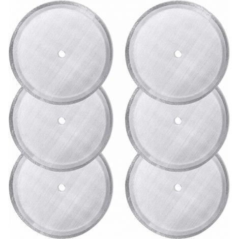 6 Pièces filtres à tamis de rechange pour presse française, filtres à mailles réutilisables en acier inoxydable pour cafetières à pression françaises universs de 800 ml(10.3cm) (1/4)