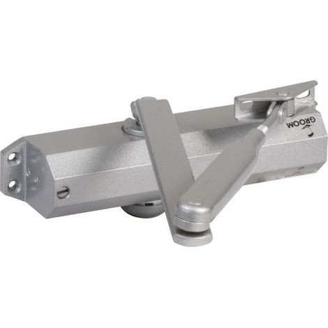 Chiudiporta completo con braccio standard in argento GR 010 forza 3 GROOM - 503111