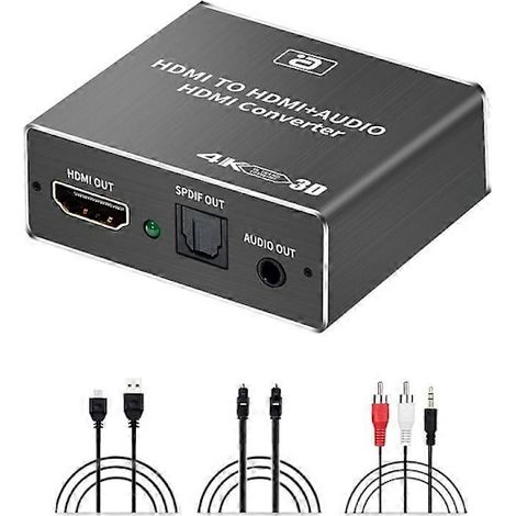 Extracteur audio HDMI HDCP CEC + Optisk TOSLINK SPDIF + Convertisseur audio RCA 3,5 mm 4K x 2K 3D HDMI Au (1/5)