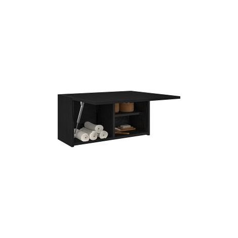 Armoire murale de bain noir 60x25x30 bois d'ingénierie (1/5)