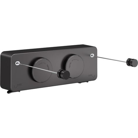Corde à Linge rétractable, 2 Fils à Linge de 4,2 m en Acier InoxydableLigne à Linge très résistante pour l'intérieur et l'extérieur, Étendoir à Linge rétractable à Suspendre, Noir