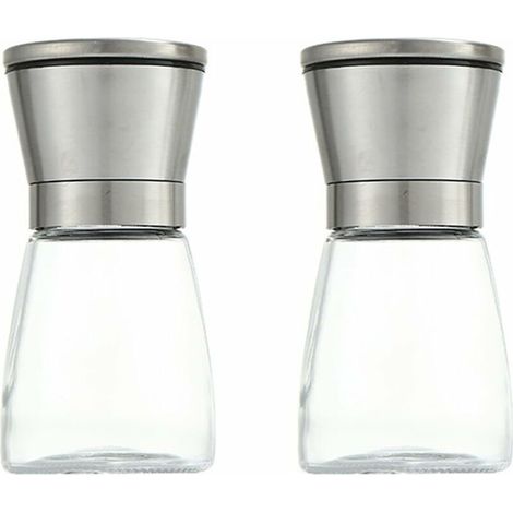 DEESSE SHOP - Moulin à poivre en acier inoxydable, moulin à sel et à poivre manuel Moulins à épices Salière et poivrière Moulin à épices pour fines herbes Convient pour gros sel de mer, poivre 2 pièce (1/5)